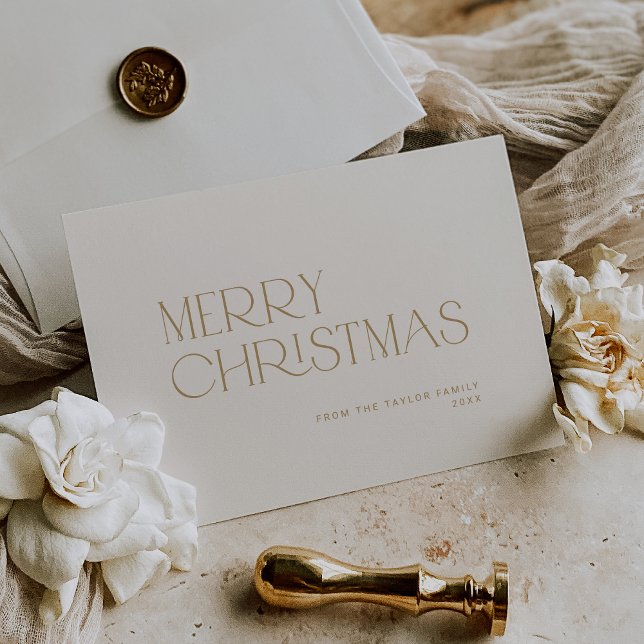 CHARLIE Gold Easy Simple Family Merry Christmas Holiday Card (CHARLIE Gold Easy Simple Family Merry Christmas Holiday Card)