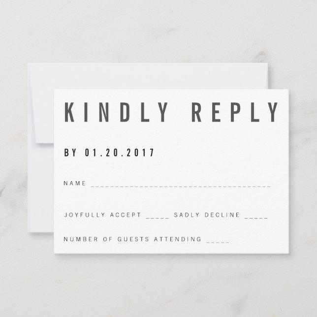 Charlie Minimalist RSVP Card (Front)