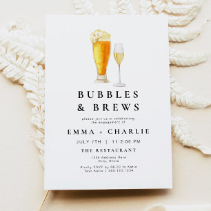 CHARLIE Modern Bubbles and Brews Engagement Party Invitation
