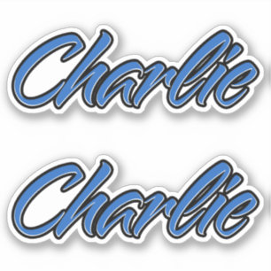 Charlie name blue sticker sticker sticker