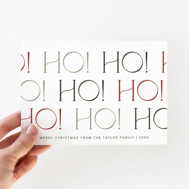 CHARLIE Red Green Fun Ho Ho Ho Family Christmas Holiday Card (CHARLIE Red Green Fun Ho Ho Ho Family Christmas Holiday Card)