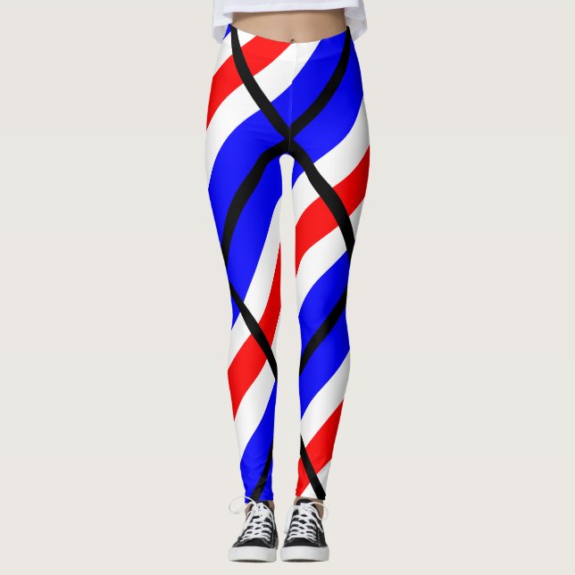 Charlie Red White Blue Leggings (Front)