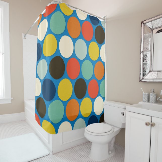 charlie spot blue shower curtain (In Situ)