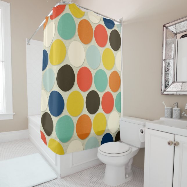 charlie spot cream shower curtain (In Situ)