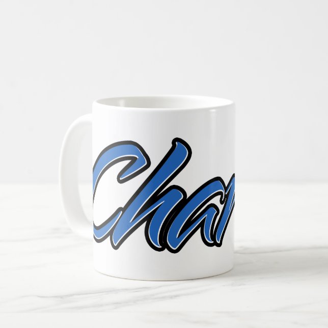Charlie Surname Name blue Tasse Kaffeetasse Coffee Mug (Front Left)