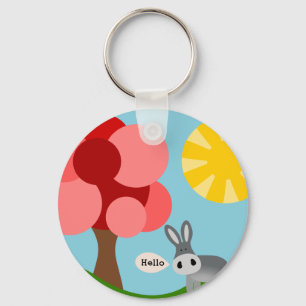 Charlie the Donkey landscape Key Ring