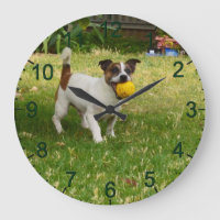 Charlie The Fox Terrier Ball Play, Wall Clock