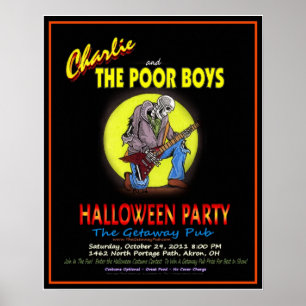 Charlie & The Poor Boys Halloween Party Poster