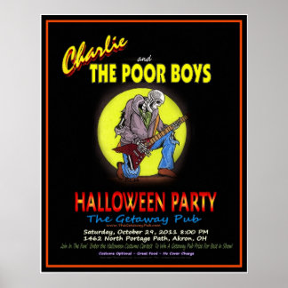 Charlie & The Poor Boys Halloween Party Poster