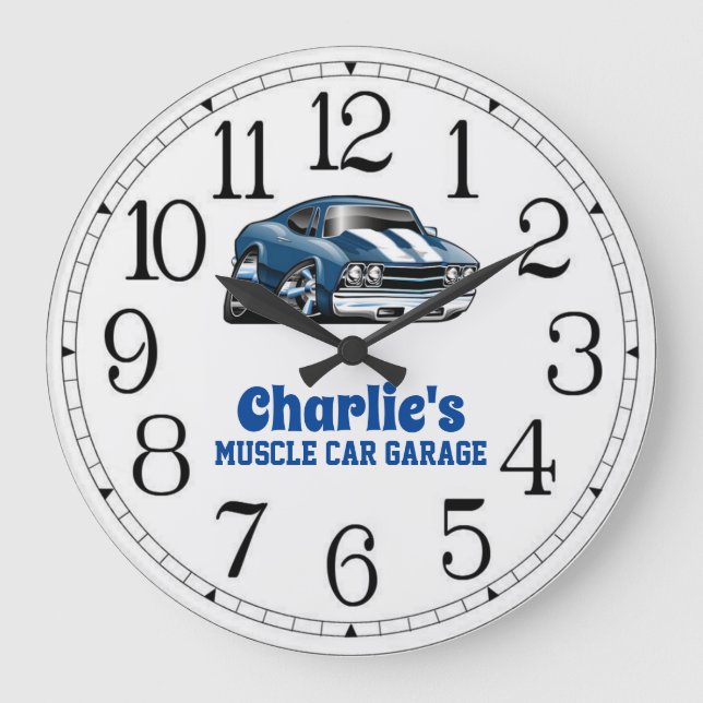 Charlie's 69 Muscle Car Large Clock (Front)