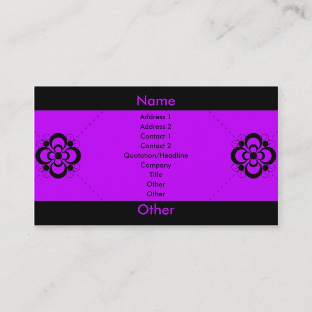 Charlize - Purple Business Card (Front)