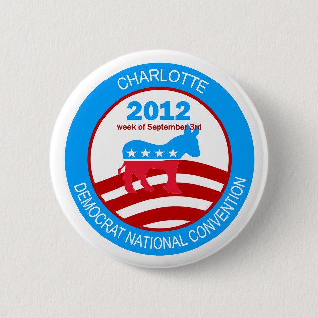 Charlotte 2012 Democrat Convention 6 Cm Round Badge (Front)