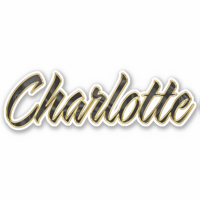 Charlotte black gold lettering Sticker (Front)