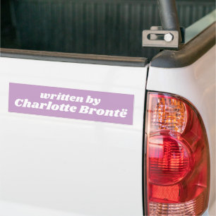 Charlotte Brontë Book Lover Cute Pastel Purple Bumper Sticker