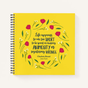 Charlotte Bronte Jane Eyre Floral Life Book Quote