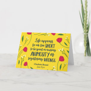 Charlotte Bronte Jane Eyre Floral Life Book Quote Card