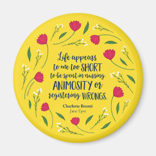 Charlotte Bronte Jane Eyre Floral Life Book Quote Magnet
