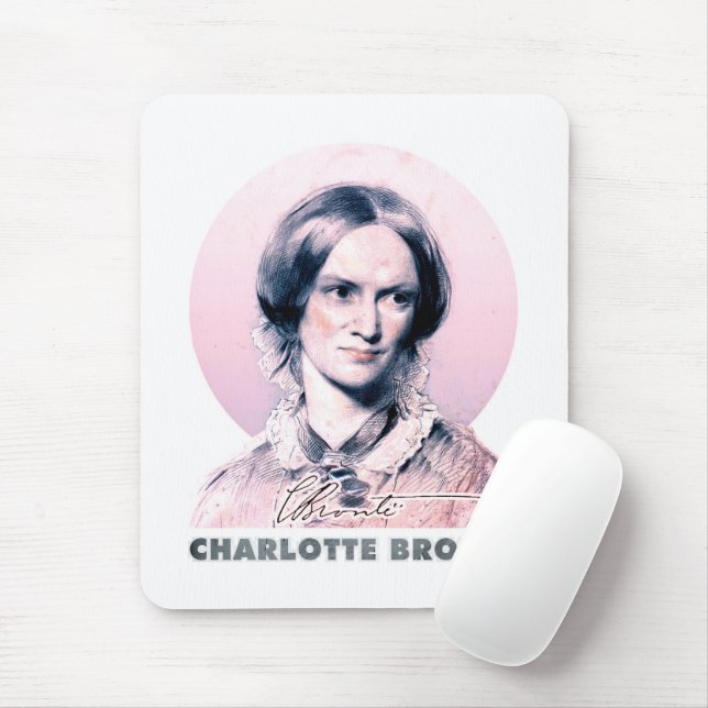 Charlotte Bronte Pink Richmond Painting Portrait Mouse Mat (With Mouse)