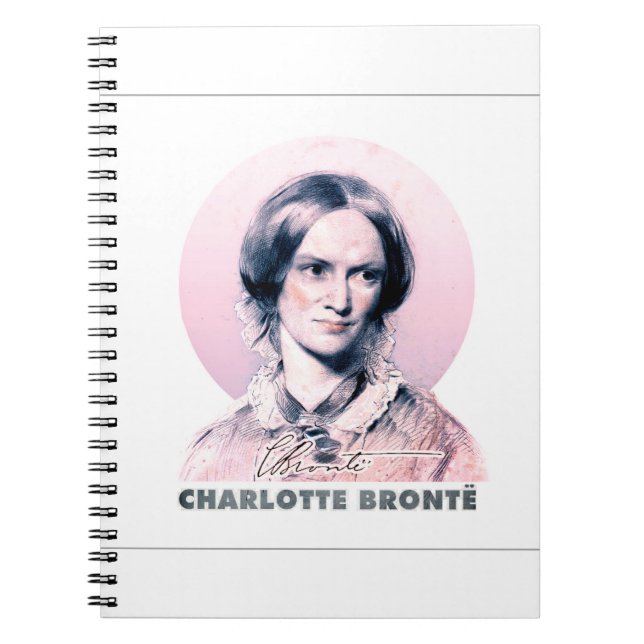 Charlotte Bronte Pink Richmond Painting Portrait Notebook (Front)