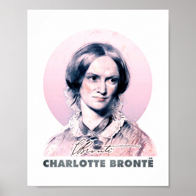Charlotte Bronte Pink Richmond Painting Portrait Poster (Front)