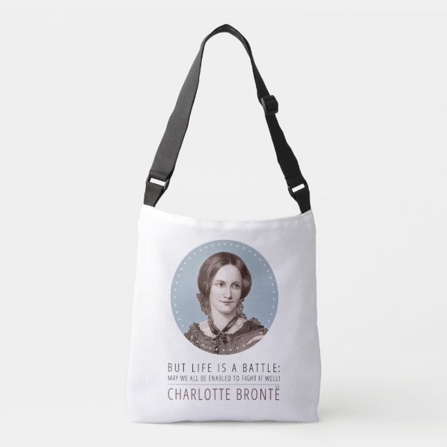Charlotte Bronte Portrait and Quote Crossbody Bag (Front)