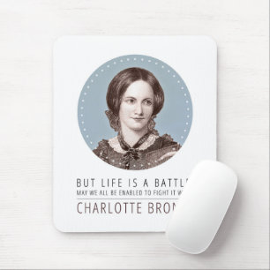 Charlotte Bronte Portrait and Quote Mouse Mat