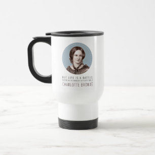Charlotte Bronte Portrait and Quote Travel Mug