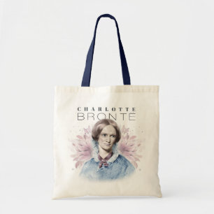 Charlotte Bronte Portrait by Richmond with Flowers Tote Bag