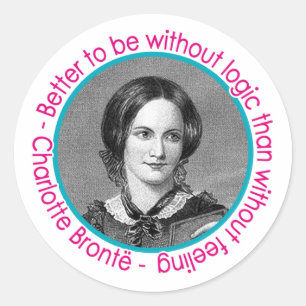 Charlotte Bronte Portrait With Quote Classic Round Sticker