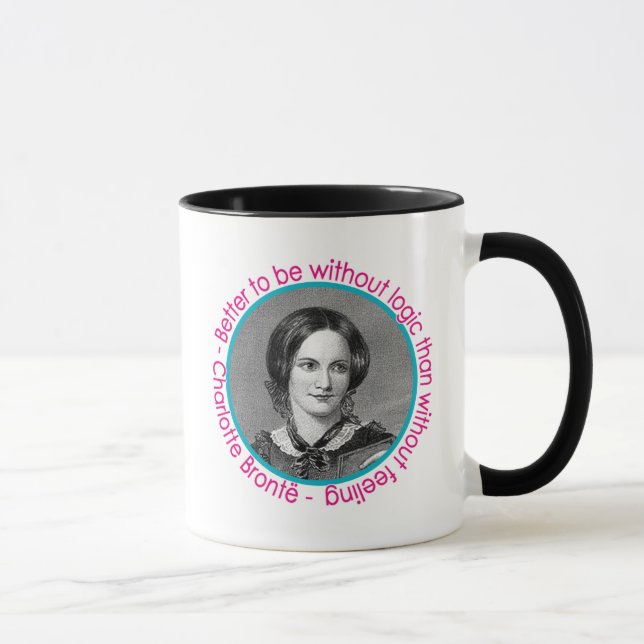 Charlotte Bronte Portrait With Quote Mug (Right)
