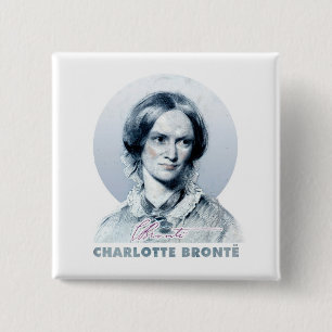 Charlotte Bronte Richmond Painting Portrait 15 Cm Square Badge