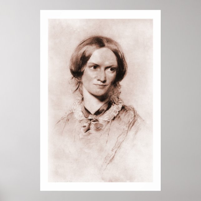 Charlotte Brontë sepia portrait by George Richmond Poster (Front)