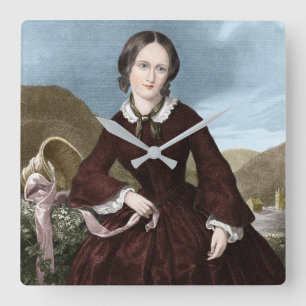 Charlotte Bronte Square Wall Clock