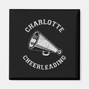 Charlotte Cheer Distressed Retro 90's Cheerleader Magnet