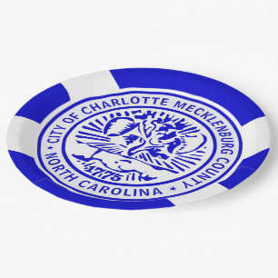 Charlotte city flag paper plate
