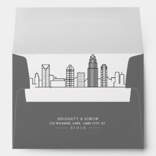 Charlotte City Modern Deco   Skyline Reveal Envelope