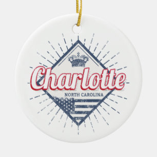 Charlotte City North Carolina United States USA Ceramic Tree Decoration