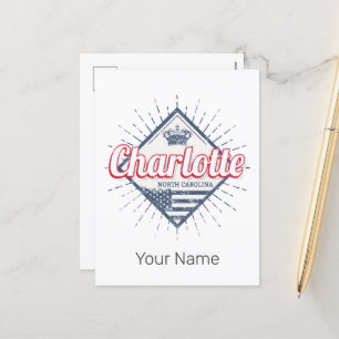 Charlotte City North Carolina United States USA Holiday Postcard
