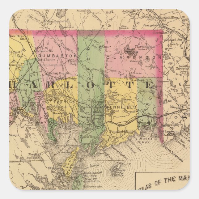 Charlotte Co, NB Square Sticker (Front)