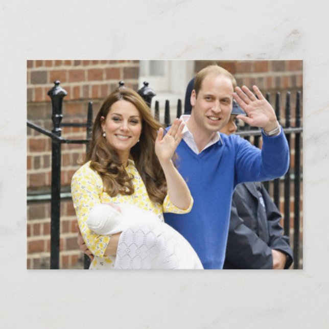 Charlotte Elizabeth Diana - British Will Kate Postcard (Front)