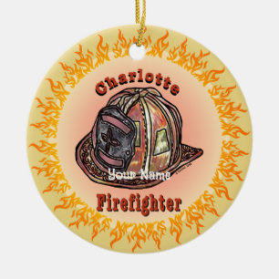 Charlotte Firefighter Ceramic Tree Decoration