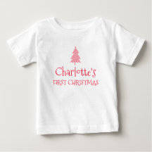 Charlotte First Christmas Baby 1st Xmas Name Shirt