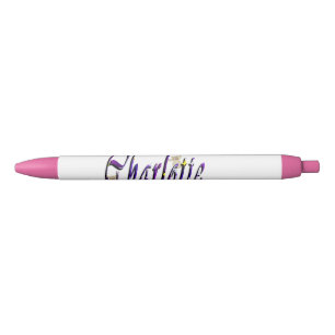 Charlotte Girls Name Logo, Blue Ink Pen