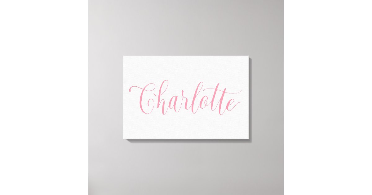 Charlotte - Hand Lettering Name Design Canvas Print | Zazzle