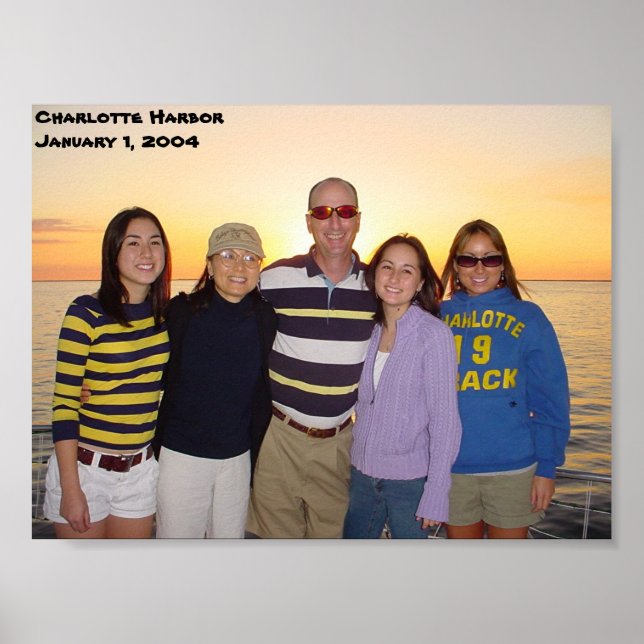 Charlotte Harbor Florida Sunset Jan 1 2004 Poster (Front)
