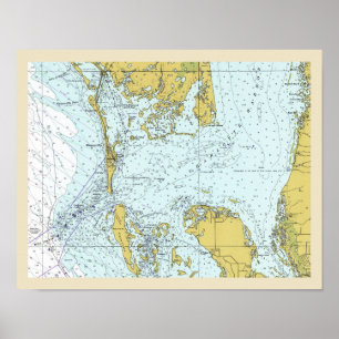 Charlotte Harbour Florida Nautical Map Poster