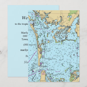 Charlotte Harbour Florida Vintage Map Card