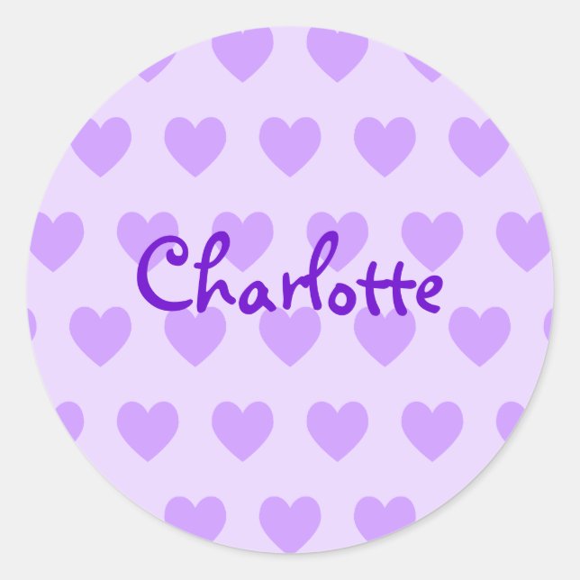 Charlotte in Purple Classic Round Sticker (Front)