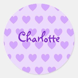 Charlotte in Purple Classic Round Sticker