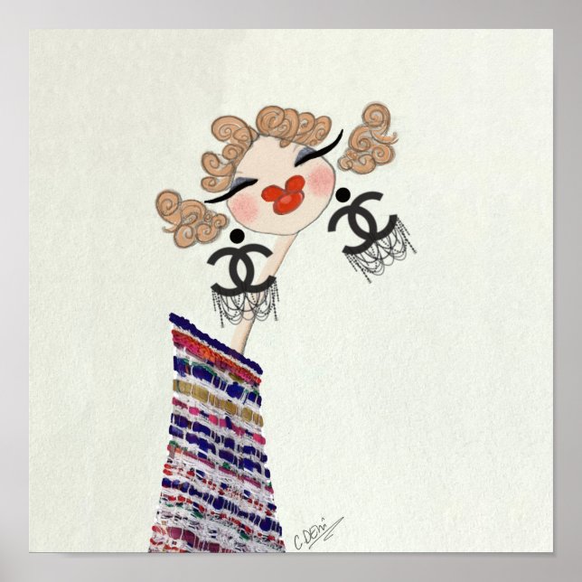 Charlotte Is Happy Glam Fashion Art Poster (Front)